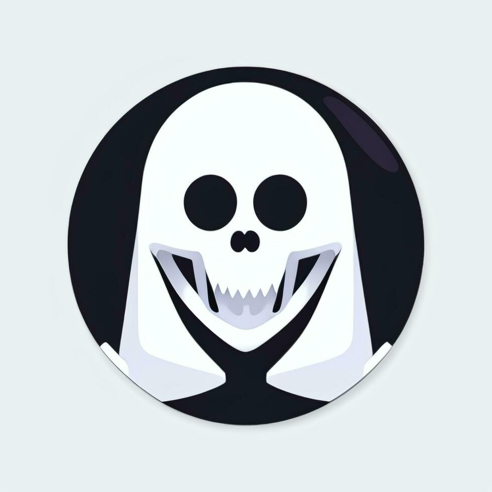 AI generated Ghost Avatar Icon Clip Art Sticker Decoration Simple Background photo