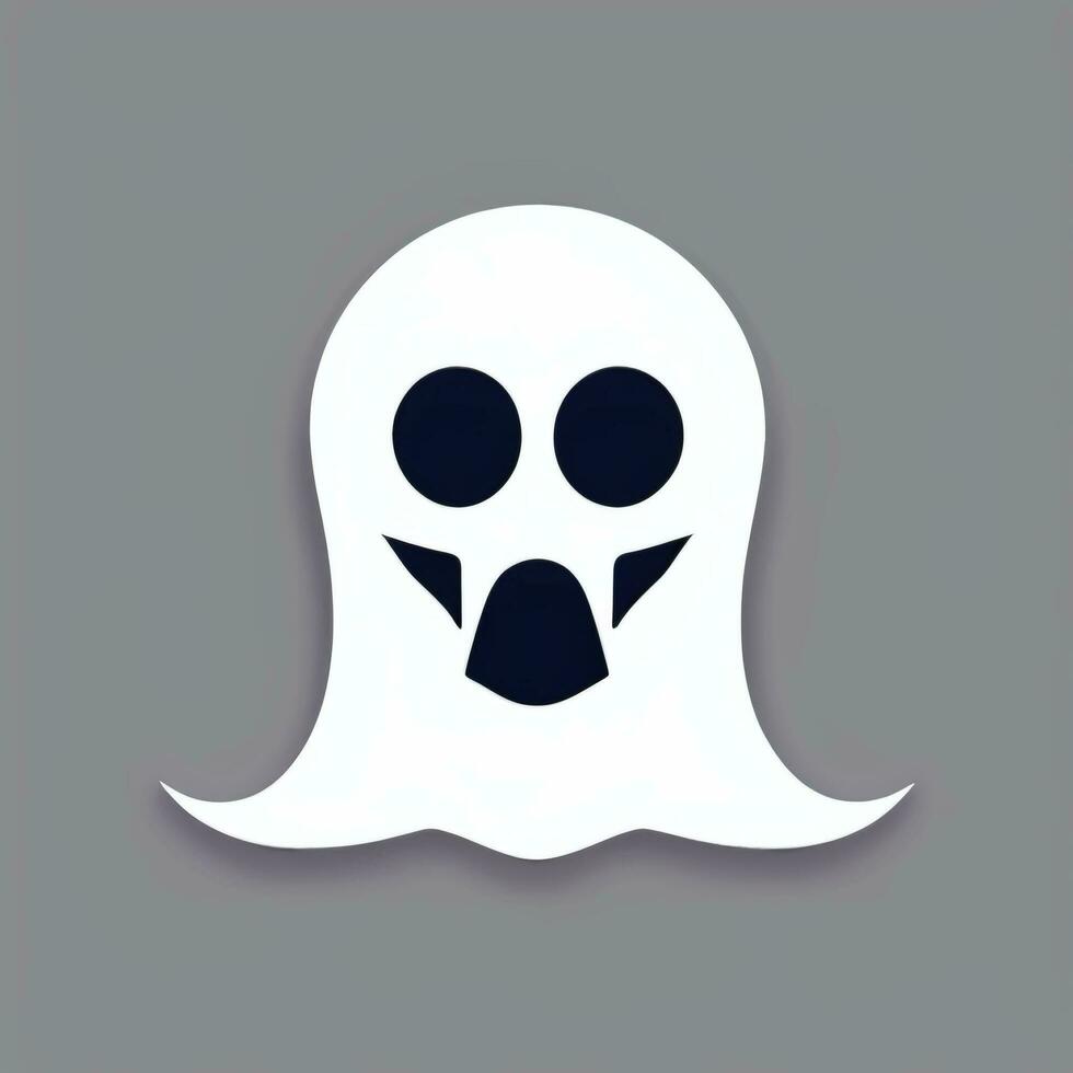 AI generated Ghost Avatar Icon Clip Art Sticker Decoration Simple Background photo