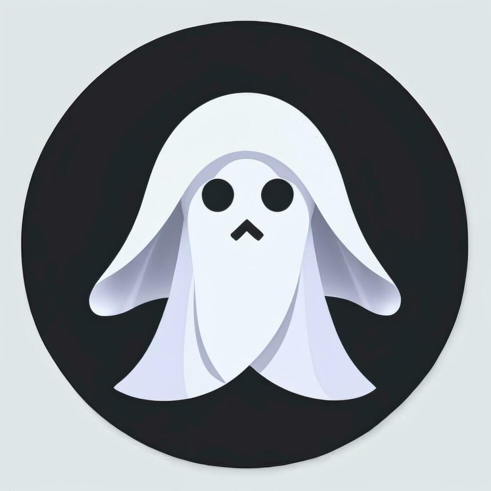 ai generado fantasma avatar icono acortar Arte pegatina decoración sencillo antecedentes foto