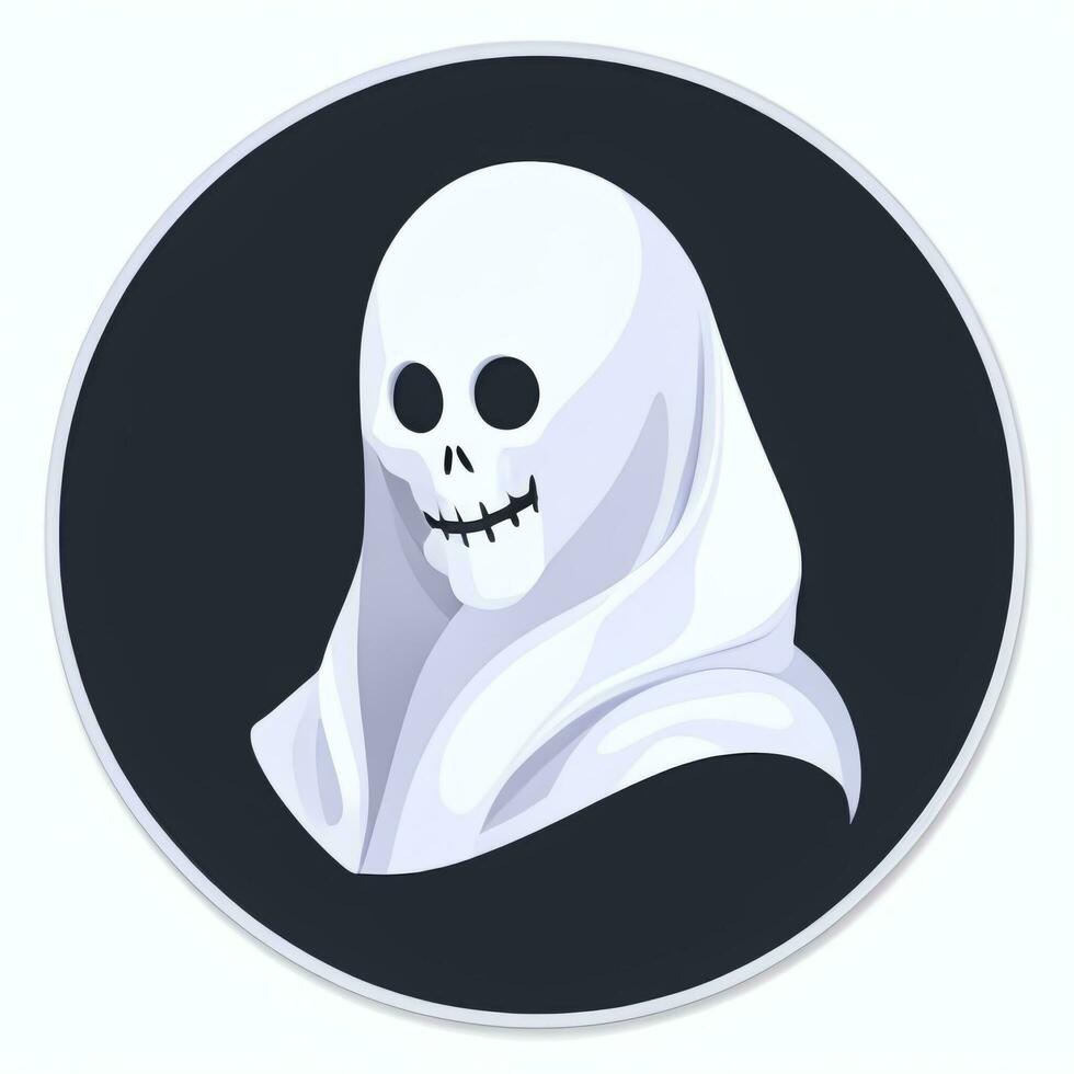 AI generated Ghost Avatar Icon Clip Art Sticker Decoration Simple Background photo