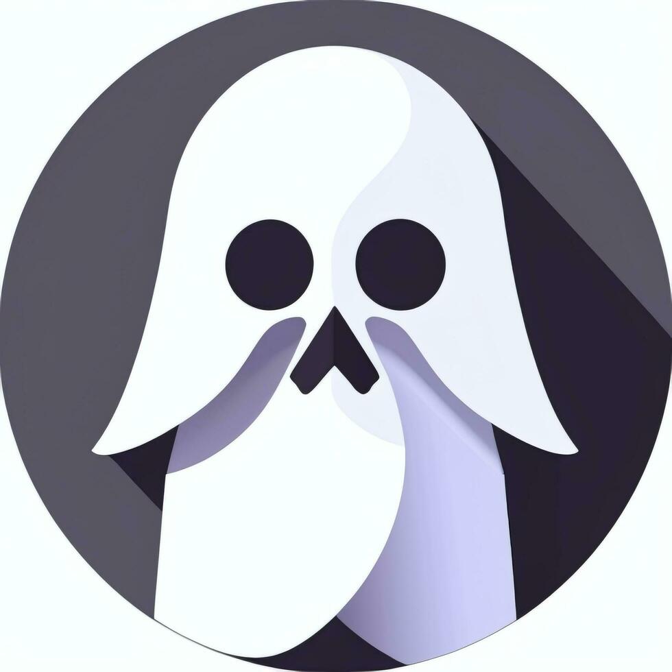 AI generated Ghost Avatar Icon Clip Art Sticker Decoration Simple Background photo