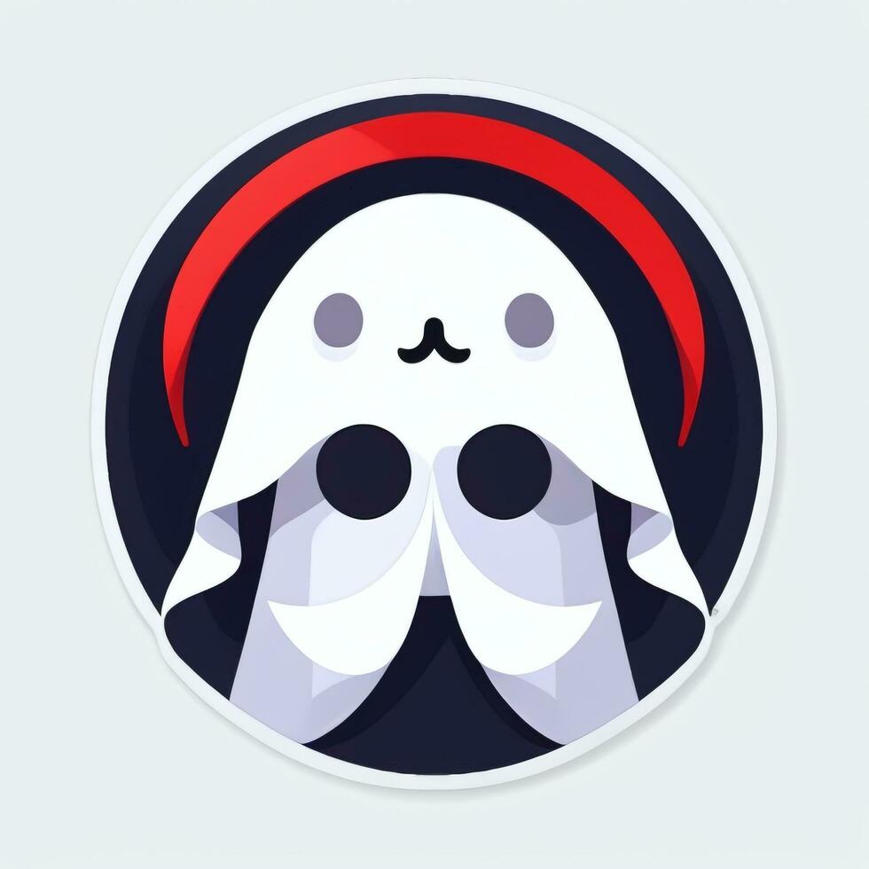 AI generated Ghost Avatar Icon Clip Art Sticker Decoration Simple Background photo