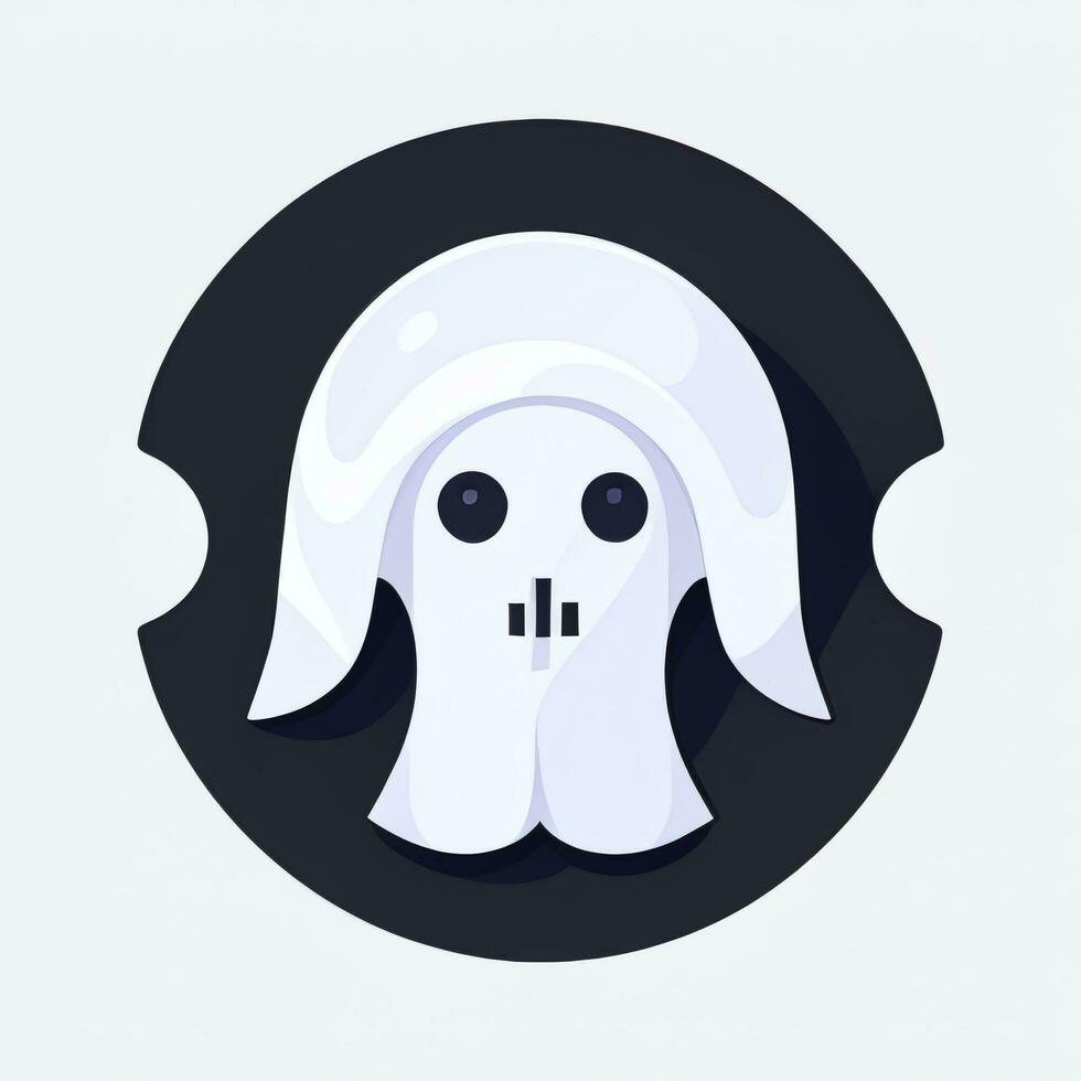 AI generated Ghost Avatar Icon Clip Art Sticker Decoration Simple Background photo