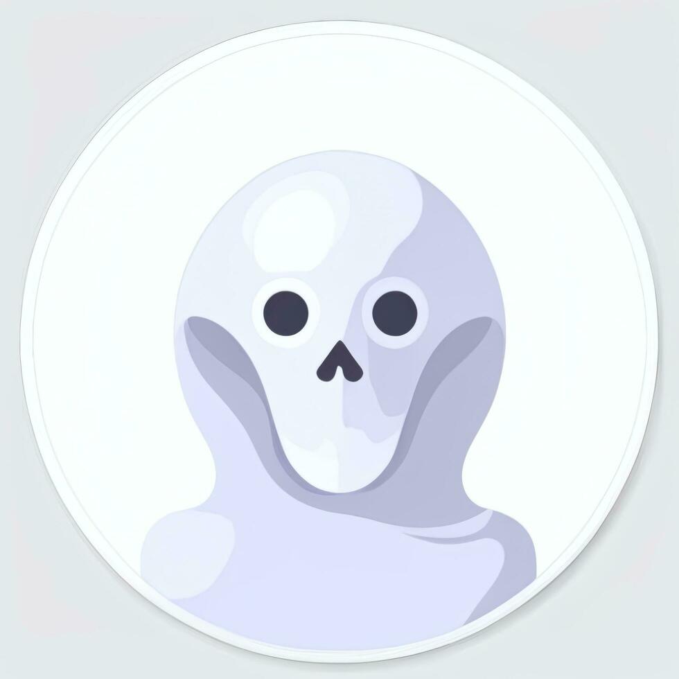 AI generated Ghost Avatar Icon Clip Art Sticker Decoration Simple Background photo