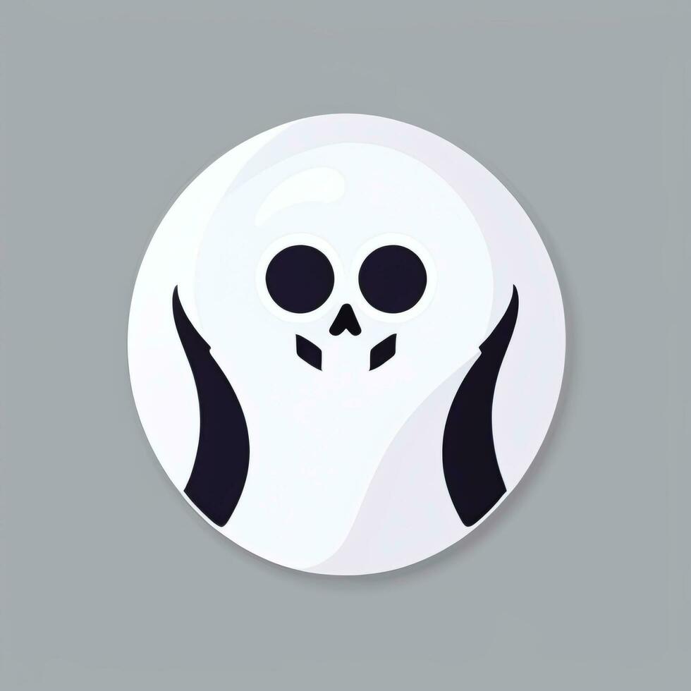 AI generated Ghost Avatar Icon Clip Art Sticker Decoration Simple Background photo