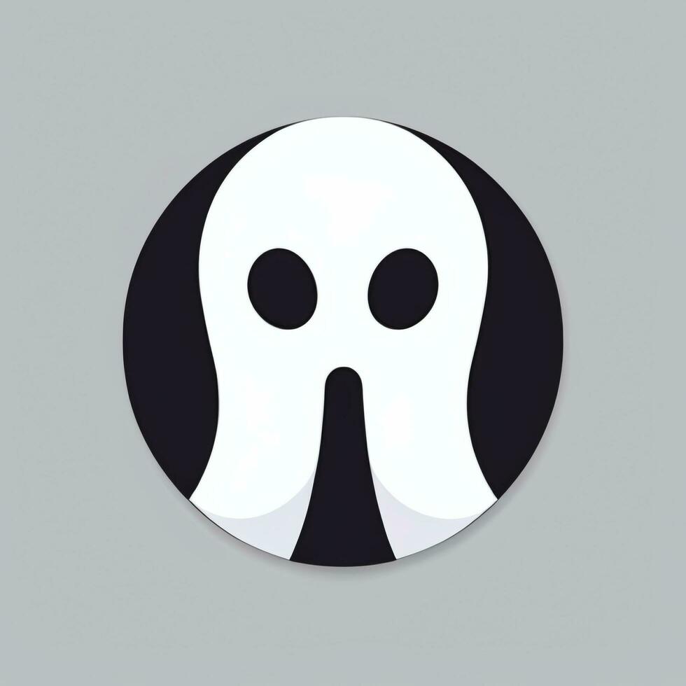 AI generated Ghost Avatar Icon Clip Art Sticker Decoration Simple Background photo