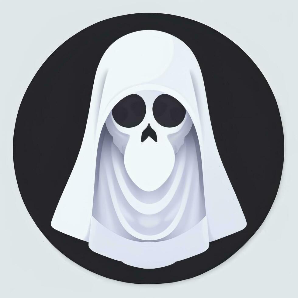 AI generated Ghost Avatar Icon Clip Art Sticker Decoration Simple Background photo