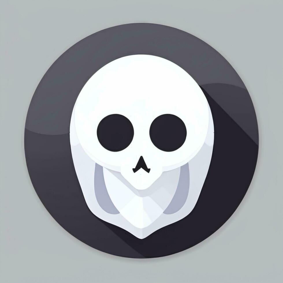 AI generated Ghost Avatar Icon Clip Art Sticker Decoration Simple Background photo