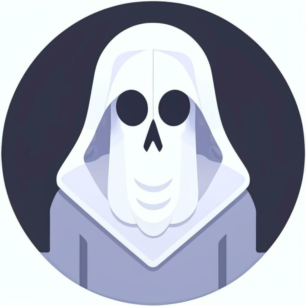 AI generated Ghost Avatar Icon Clip Art Sticker Decoration Simple Background photo