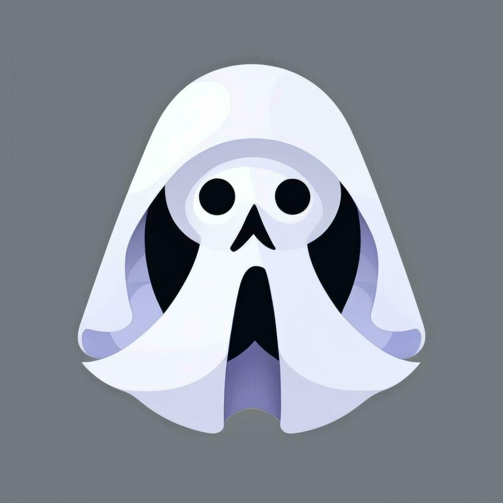 AI generated Ghost Avatar Icon Clip Art Sticker Decoration Simple Background photo