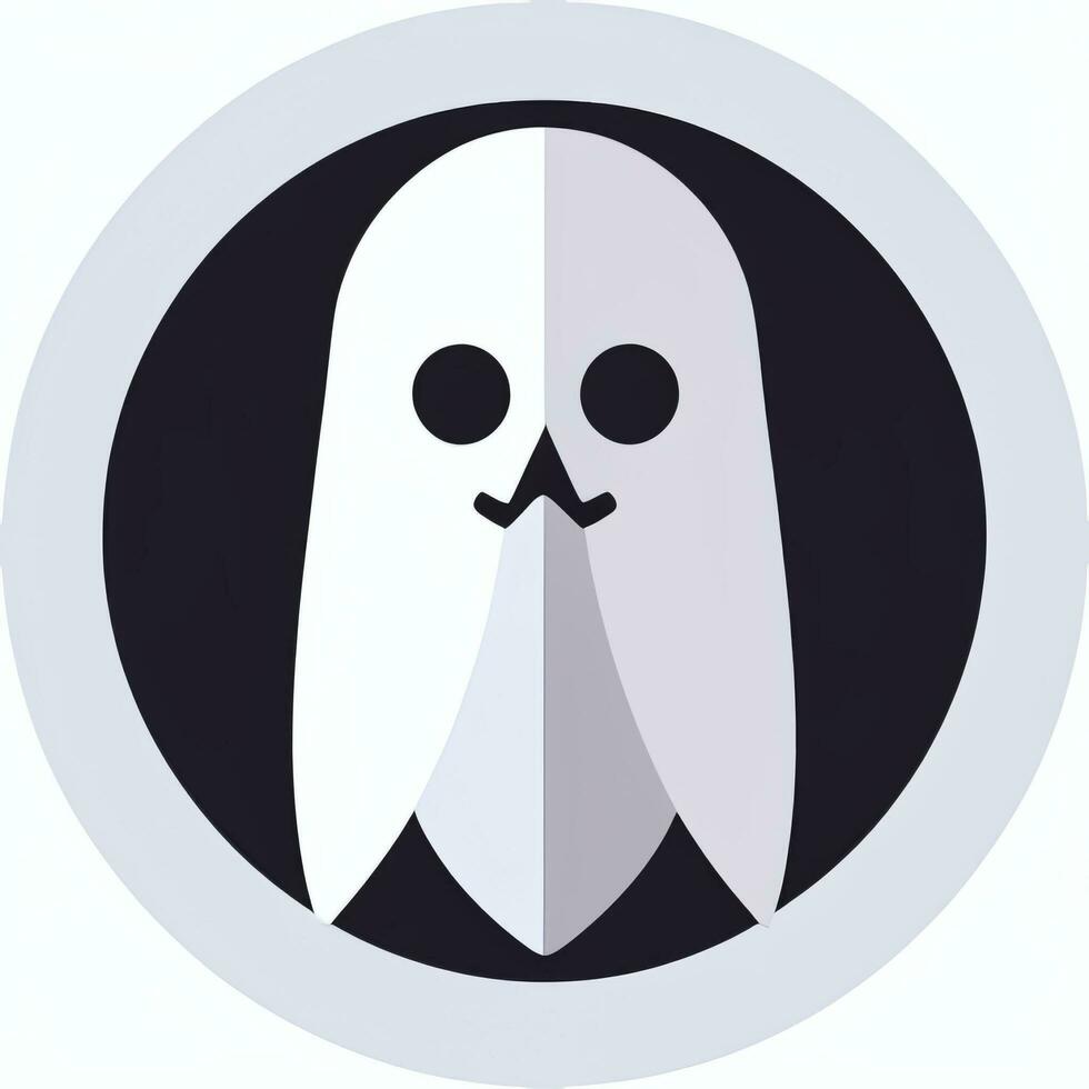 AI generated Ghost Avatar Icon Clip Art Sticker Decoration Simple Background photo