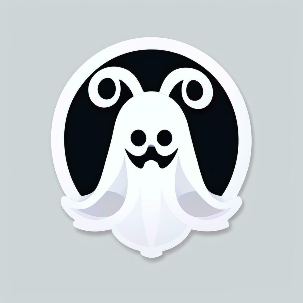 AI generated Ghost Avatar Icon Clip Art Sticker Decoration Simple Background photo