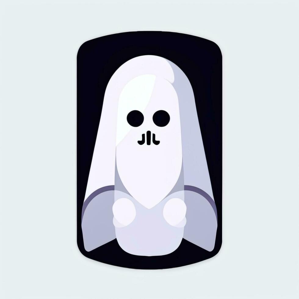 AI generated Ghost Avatar Icon Clip Art Sticker Decoration Simple Background photo