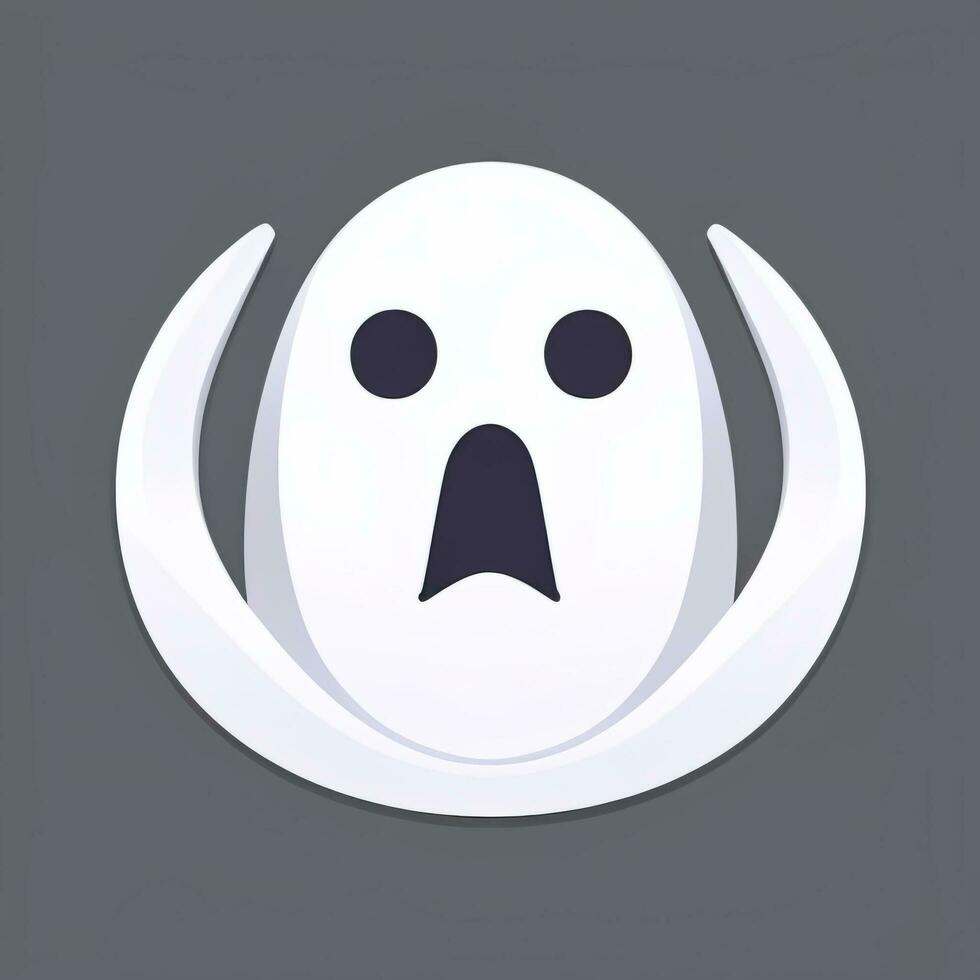 AI generated Ghost Avatar Icon Clip Art Sticker Decoration Simple Background photo