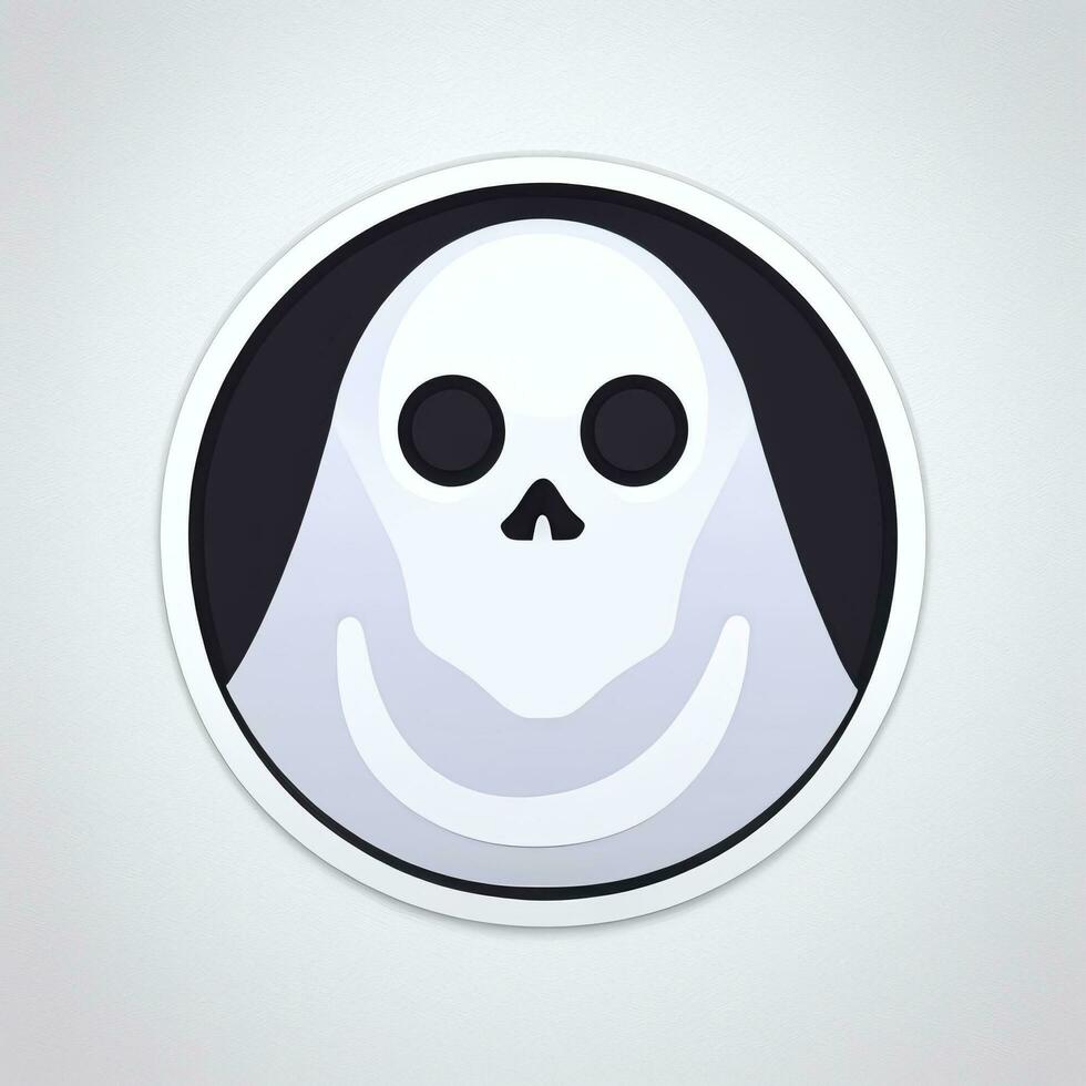 AI generated Ghost Avatar Icon Clip Art Sticker Decoration Simple Background photo