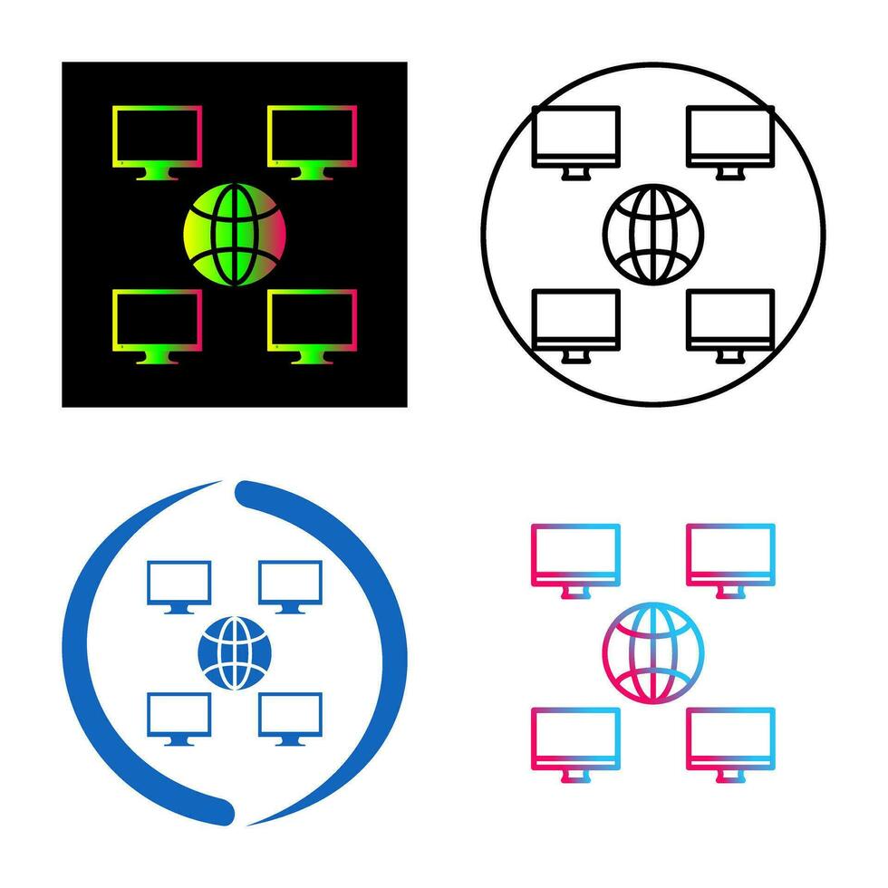 Unique Company Network Vector Icon