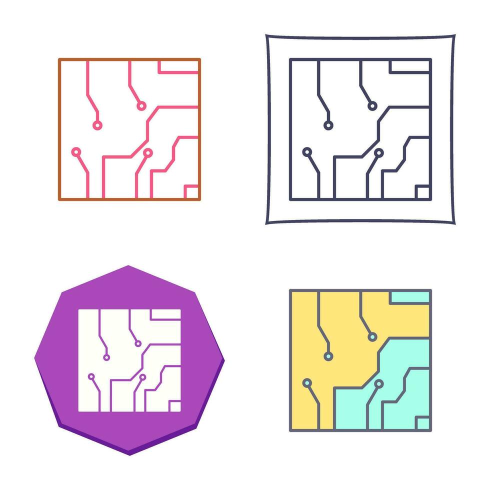 icono de vector de circuito eléctrico