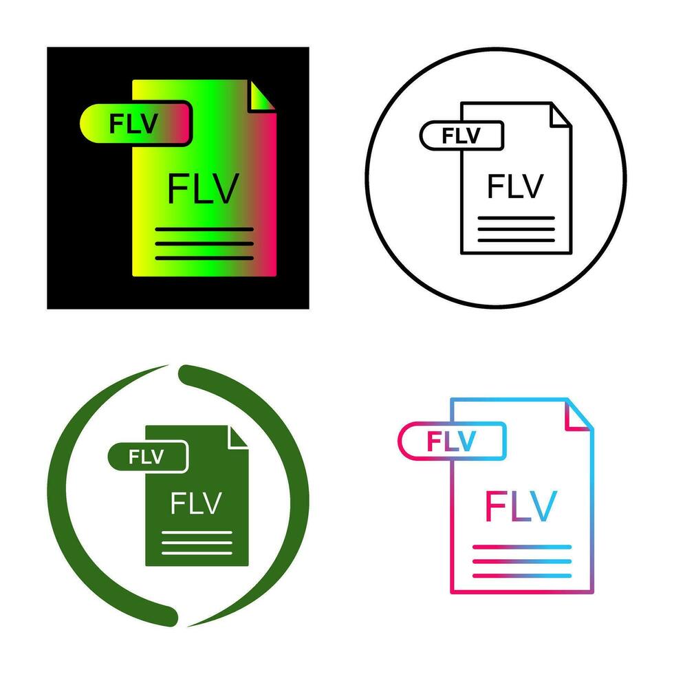 icono de vector de flv