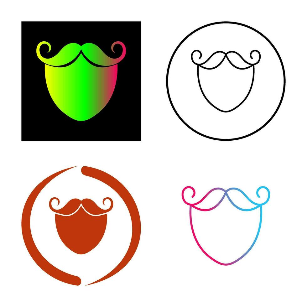 icono de vector de barba y bigote