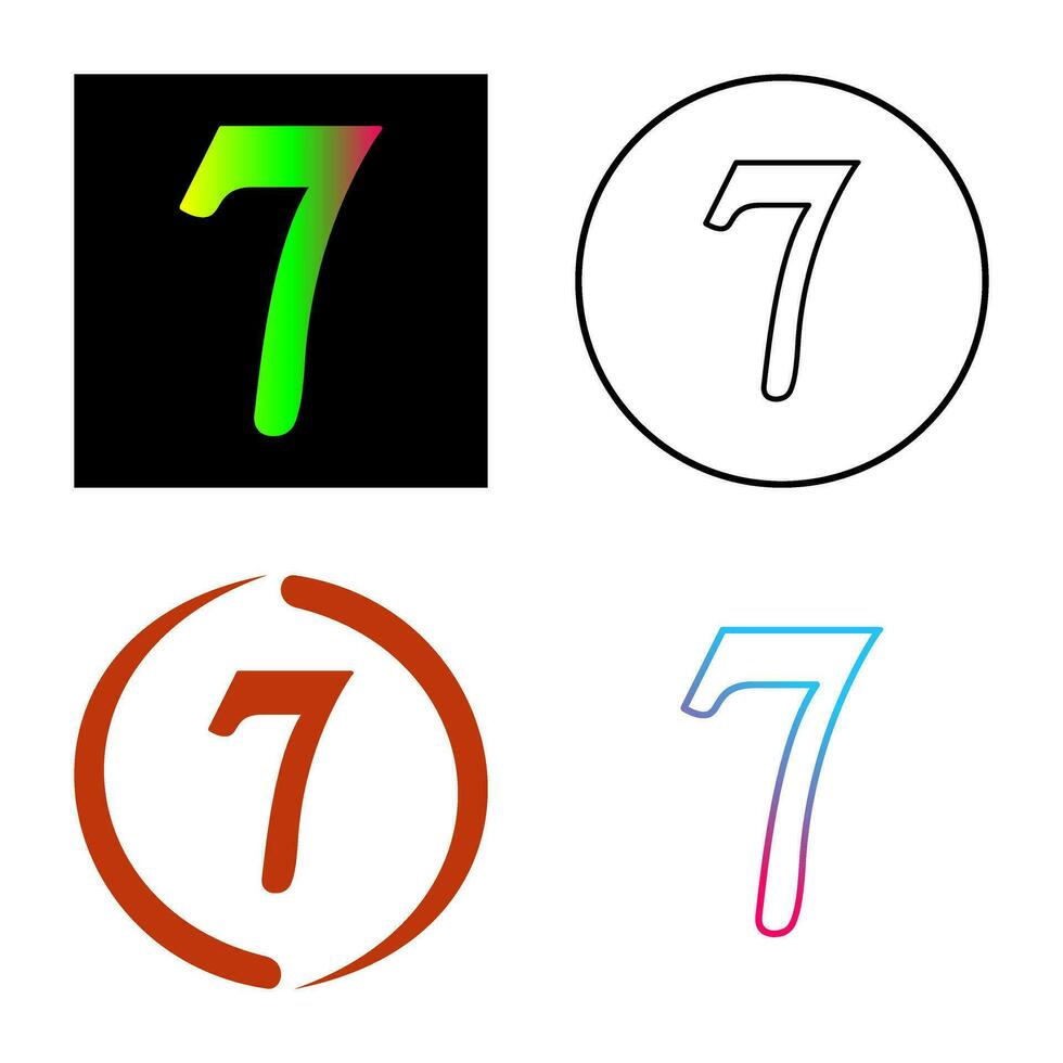 Number Seven Vector Icon