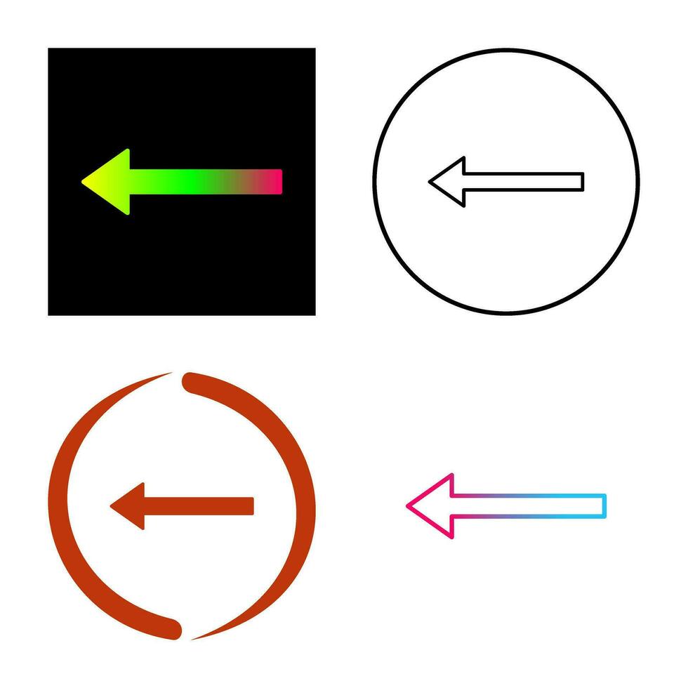Unique Left Arrow Vector Icon