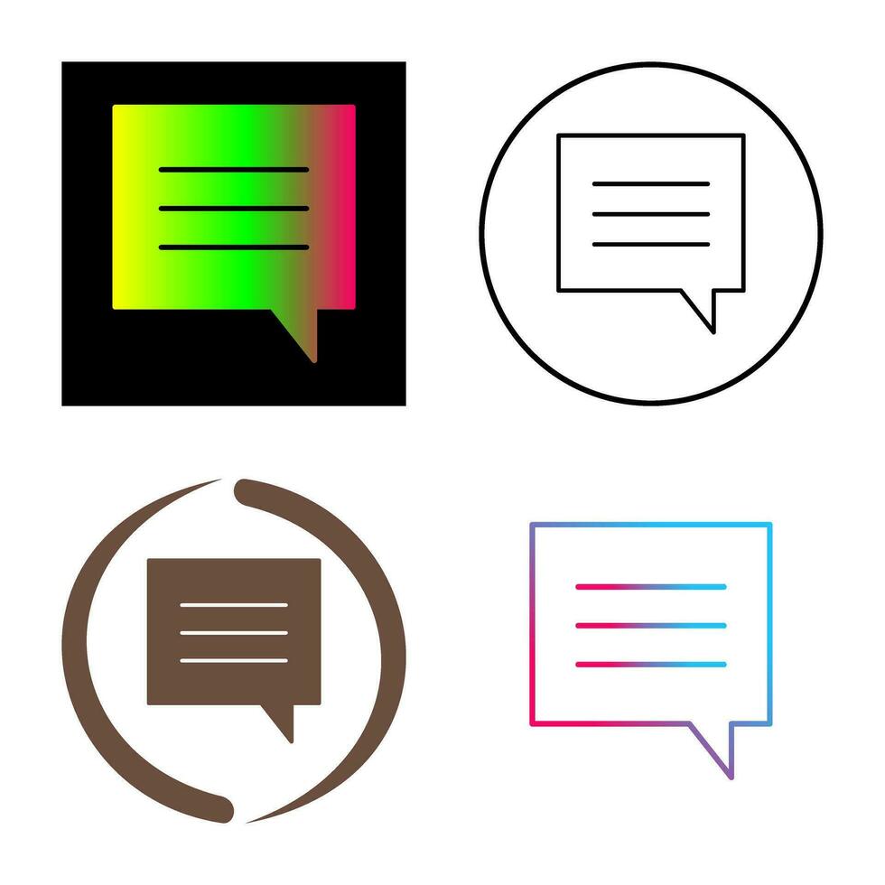Unique Single Chat Bubble Vector Icon