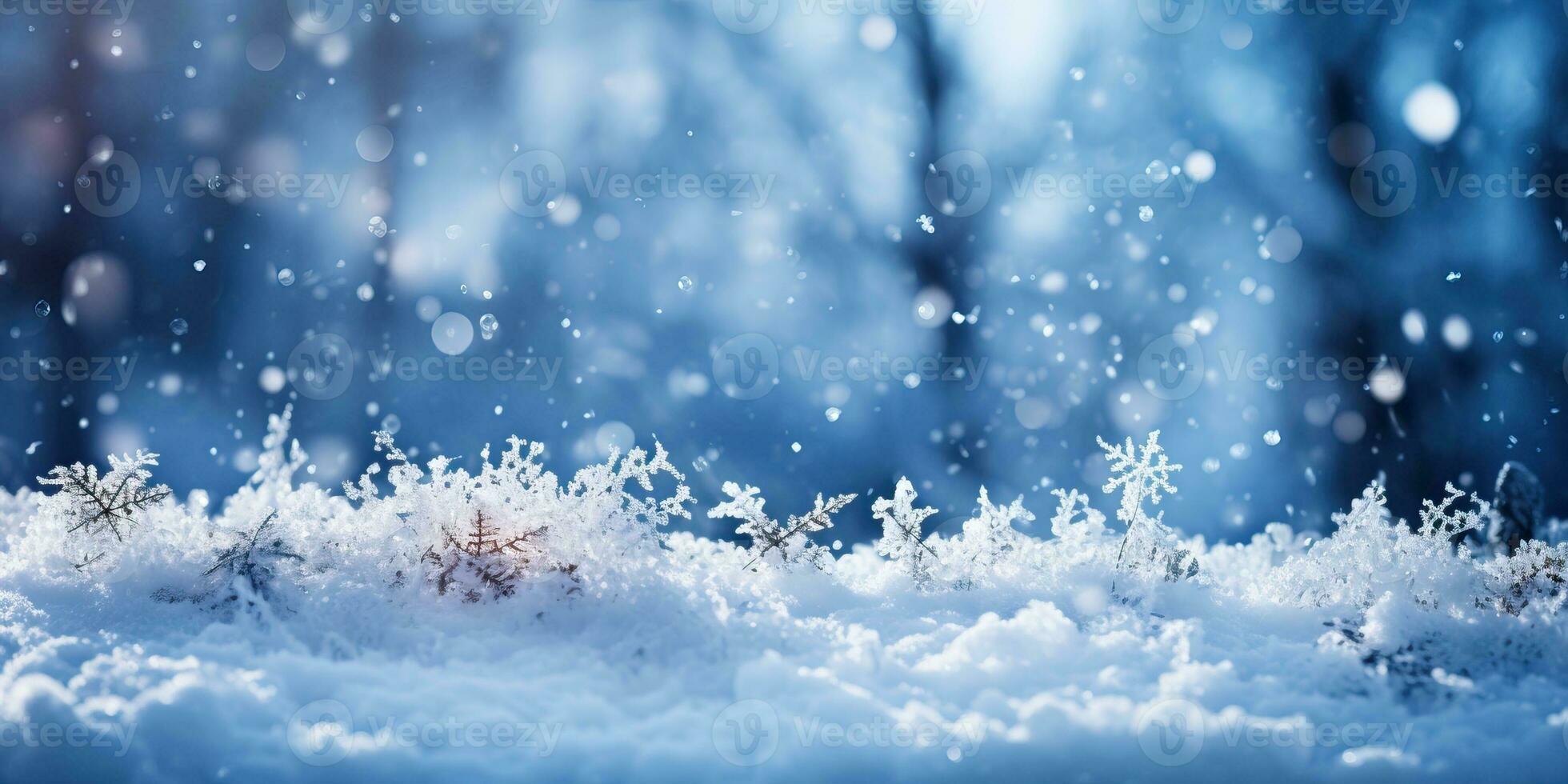Snowflakes Adorning Winter Day. AI Generated. photo