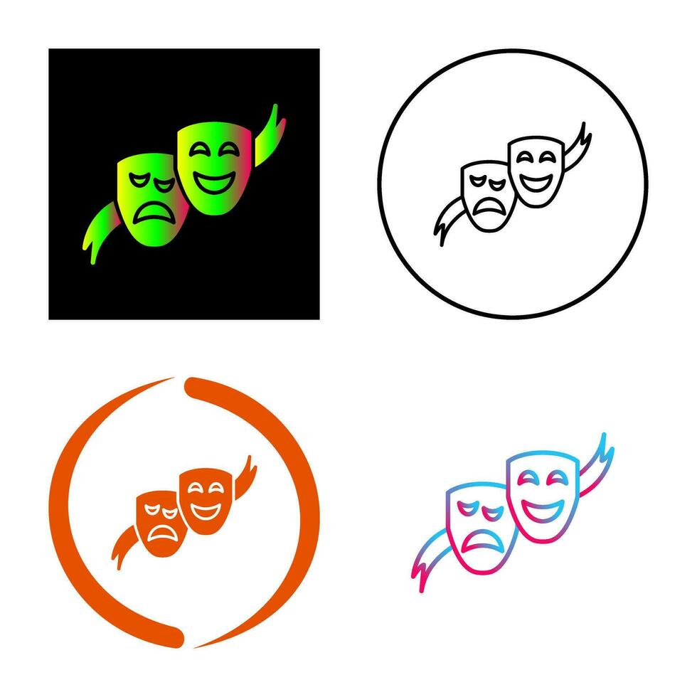 icono de vector de máscaras de teatro