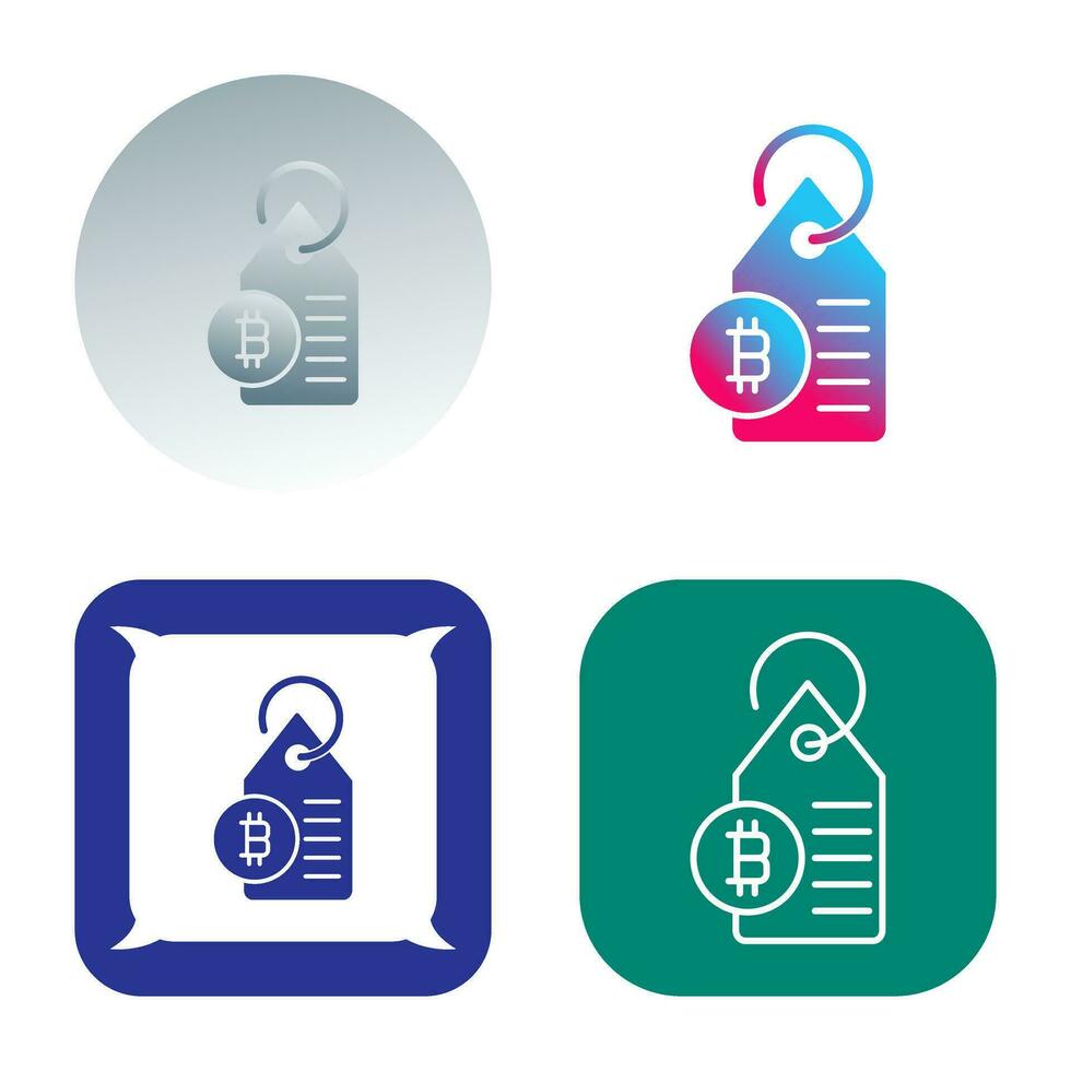 Bitcoin Label Tag Vector Icon