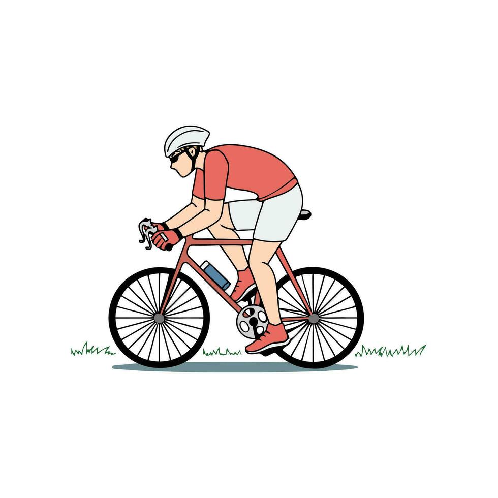 Cyclist race symbol vector silhouette.