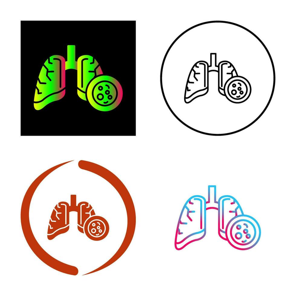 icono de vector de cáncer de pulmón