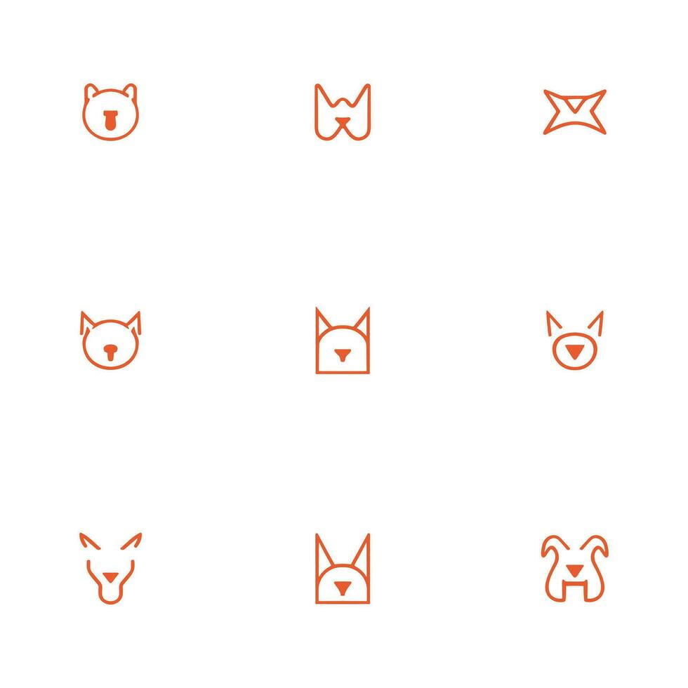 Minimal dog Icons A Stylish Logo Collection vector