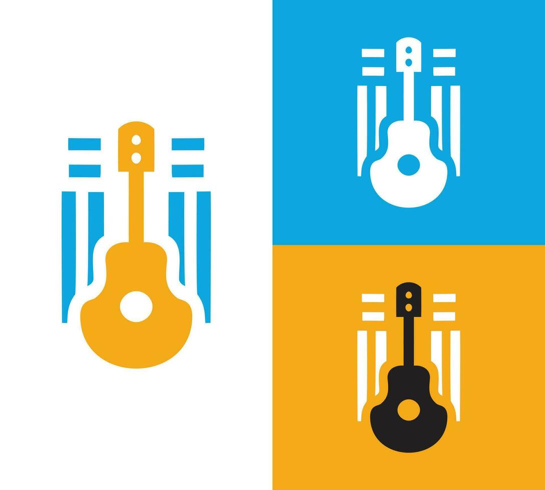 armónico elegancia minimalista guitarra logo vector