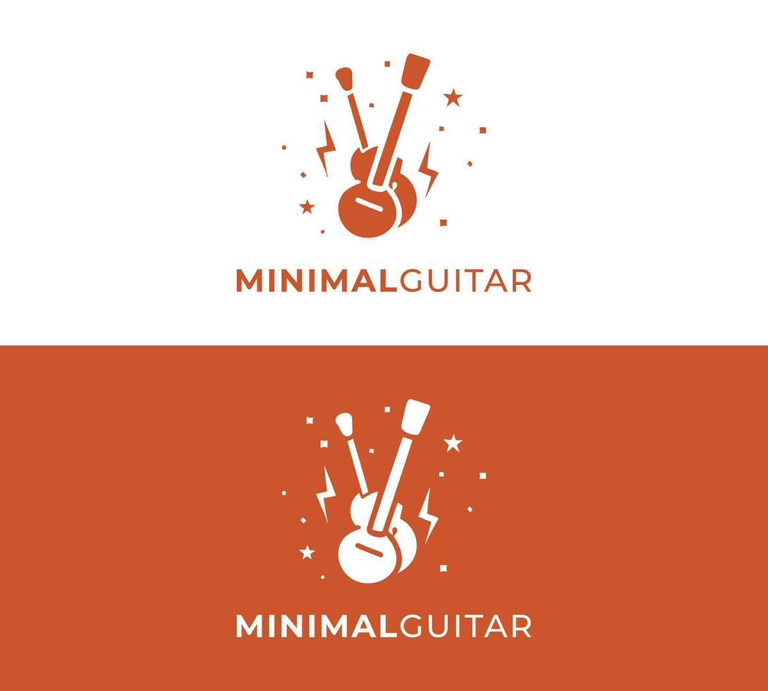 Harmonic Elegance Minimalist  Guitar Logo vector