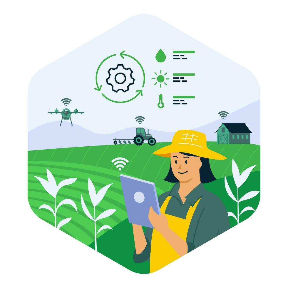 inteligente agricultura digital agricultura vector