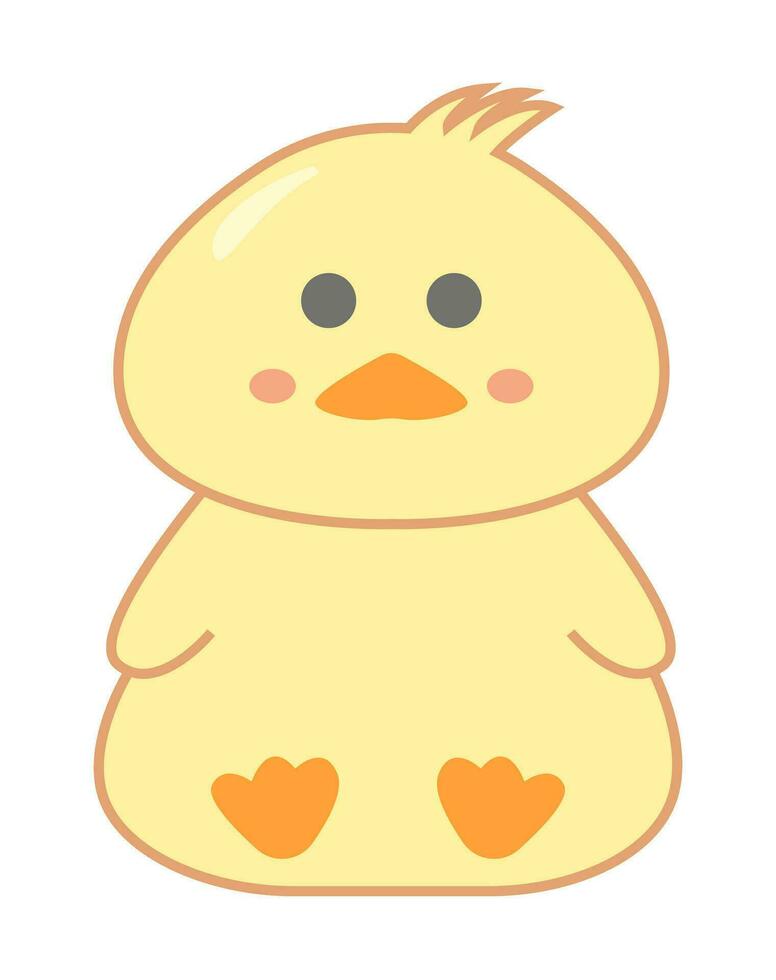 Cute cartoon duck. Vector illustration.