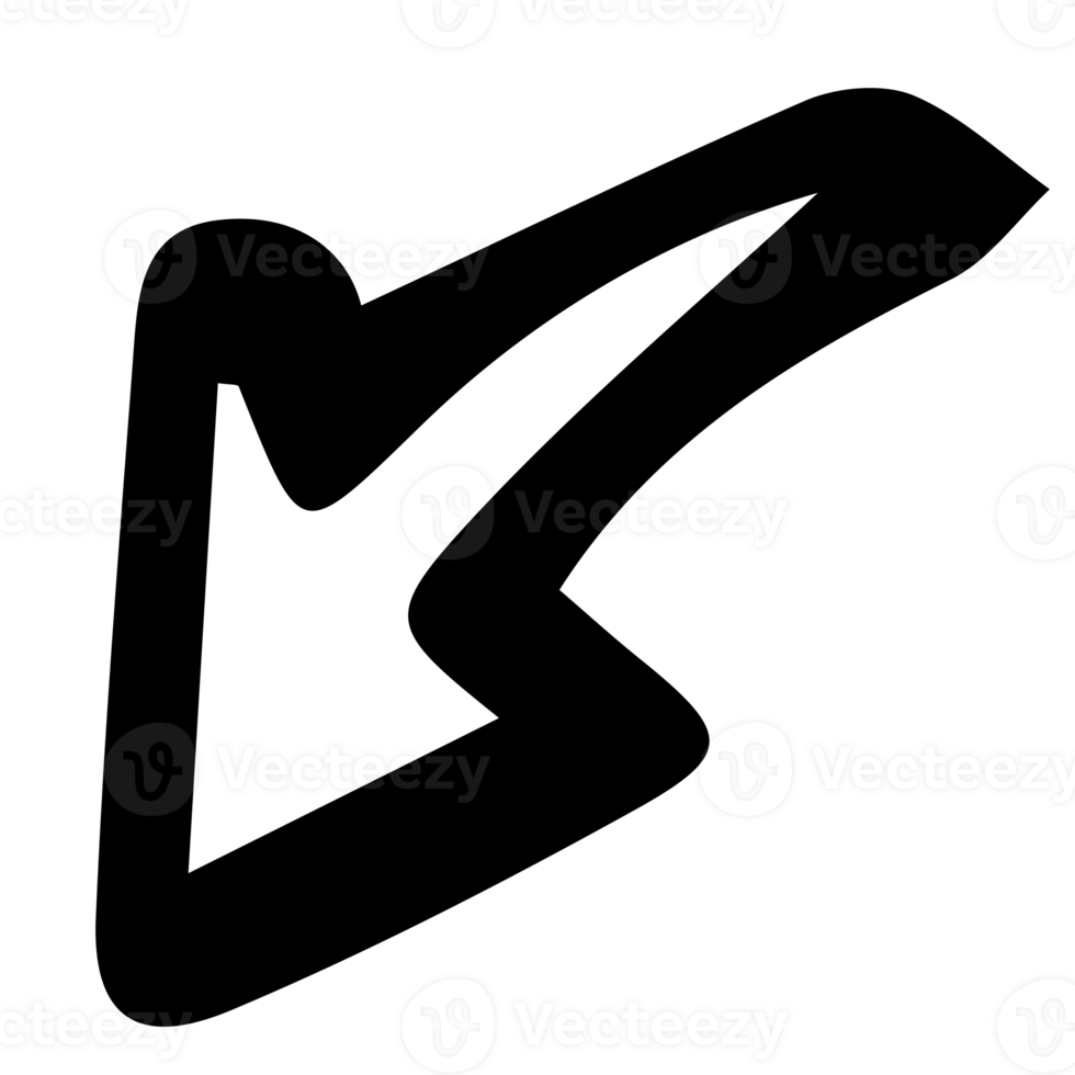doodle curved arrow free lines of hand draw vector illustration. Set design elements of scribble lines, sketch arrows symbol png