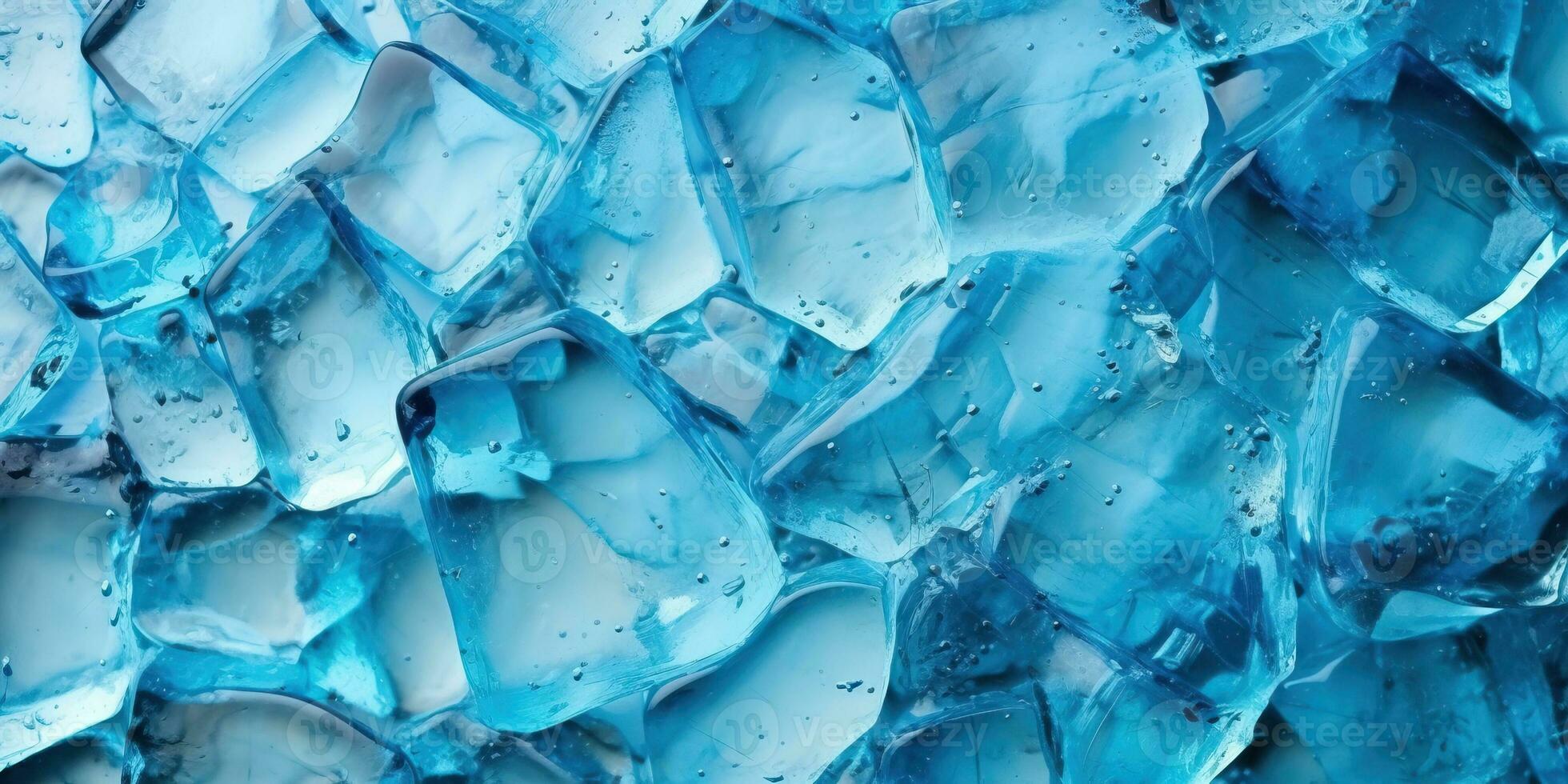 Blue ice cubes background. AI Generated. photo
