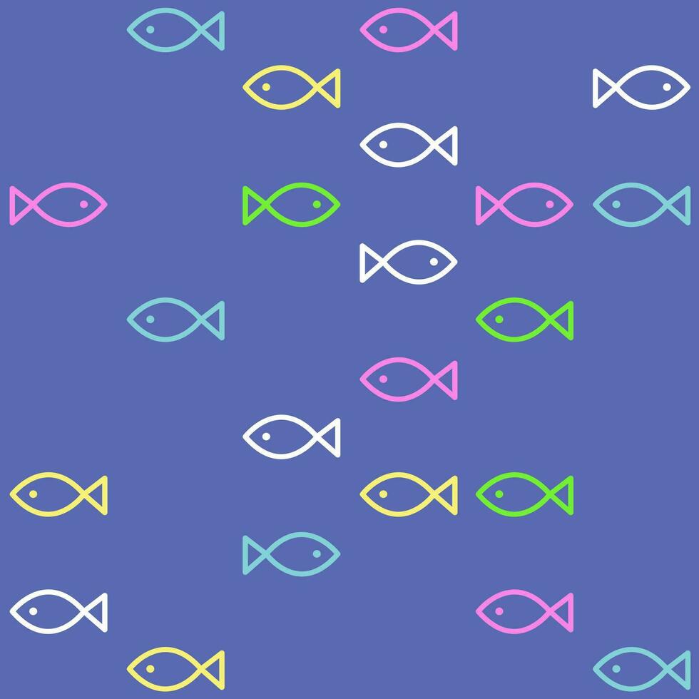 Fish aquarium - seamless pattern vector