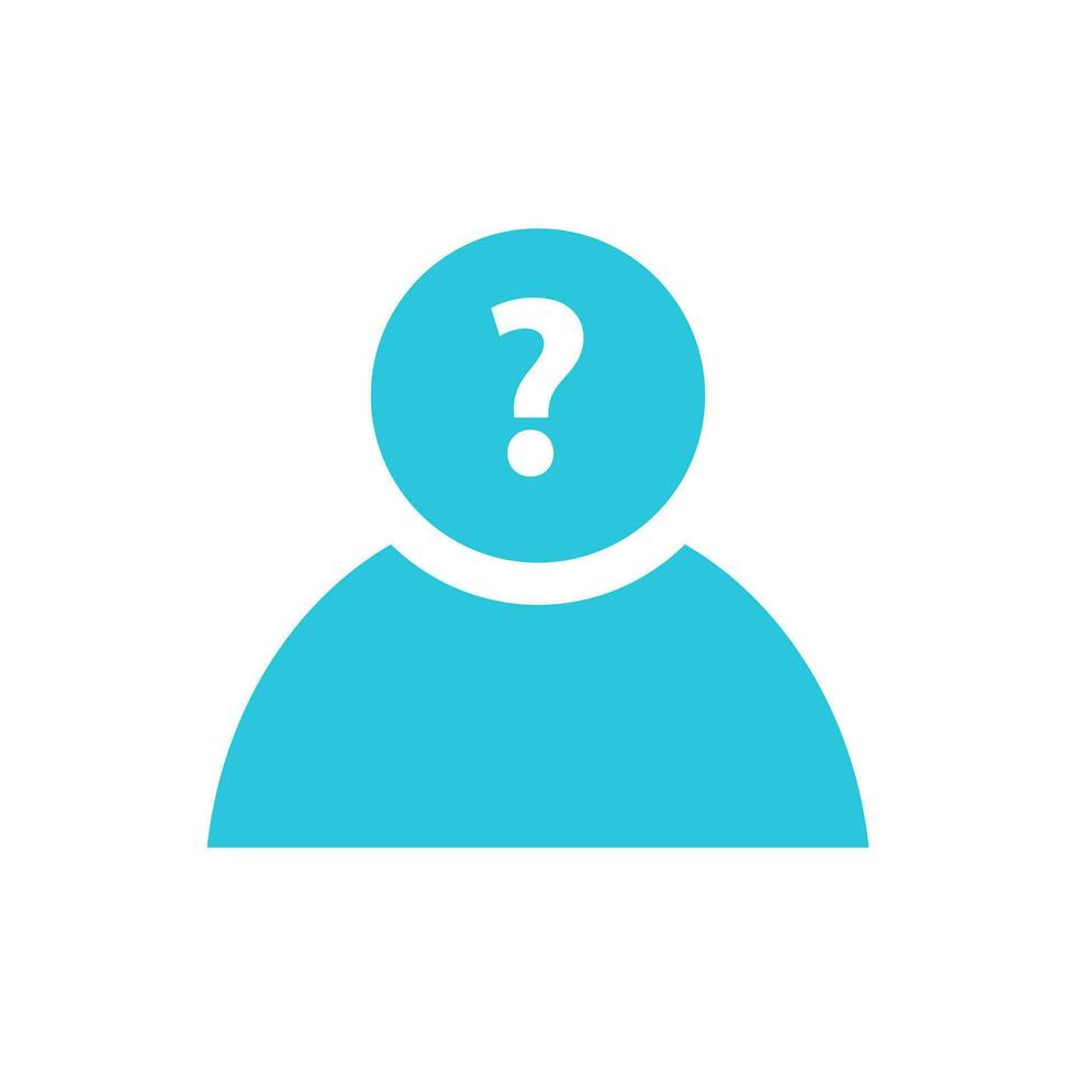 Avatar icon, Guess who User icon, unknown Anonymous avatar, person, from blue icon set vector