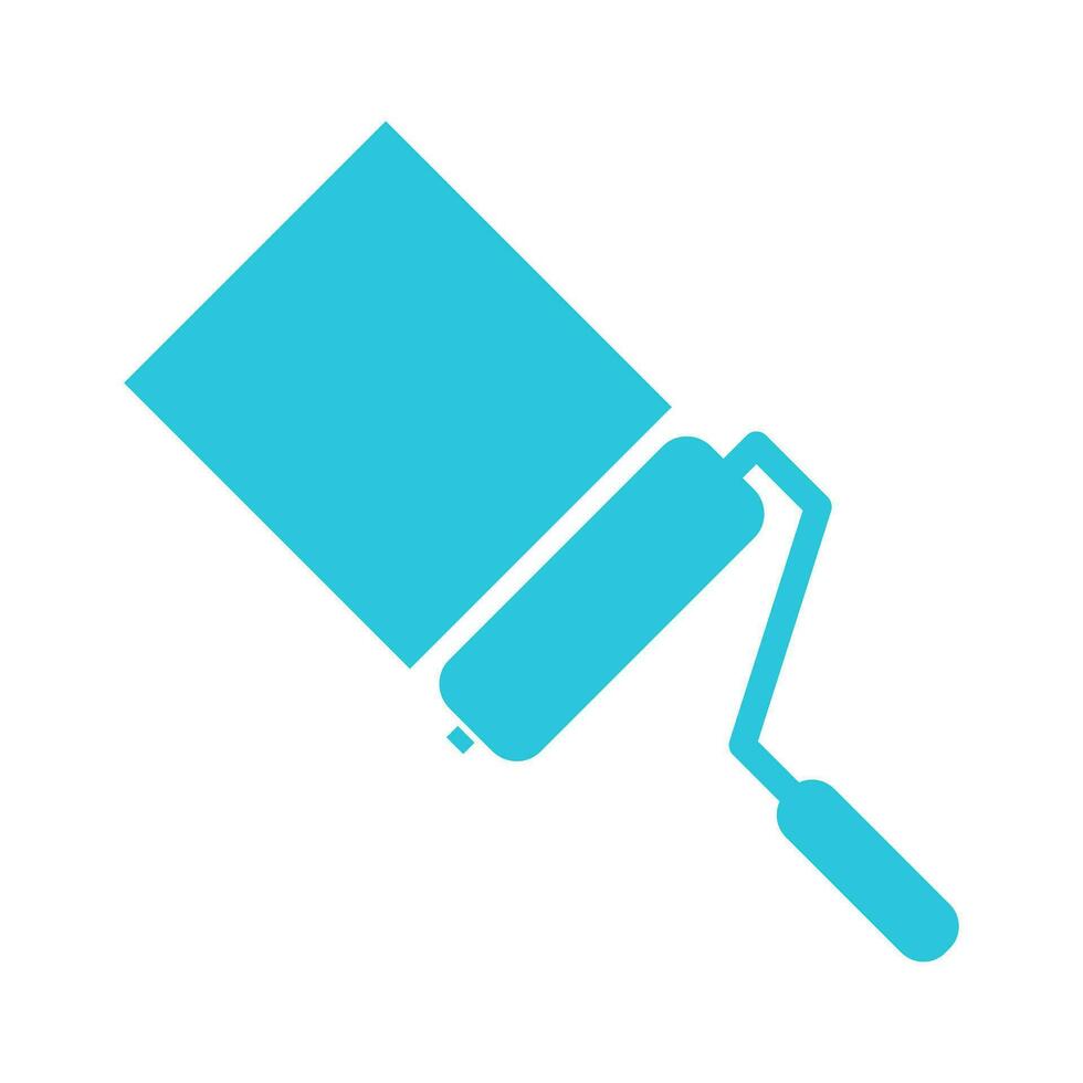 Freshly Painted wall - painting roller icon on white background. Symbol. From blue icon set. vector