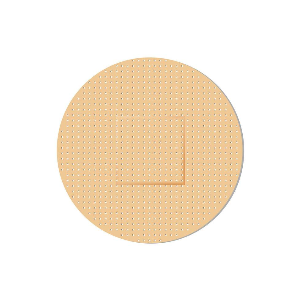 Classic round shape plaster for wounds, vector illustration