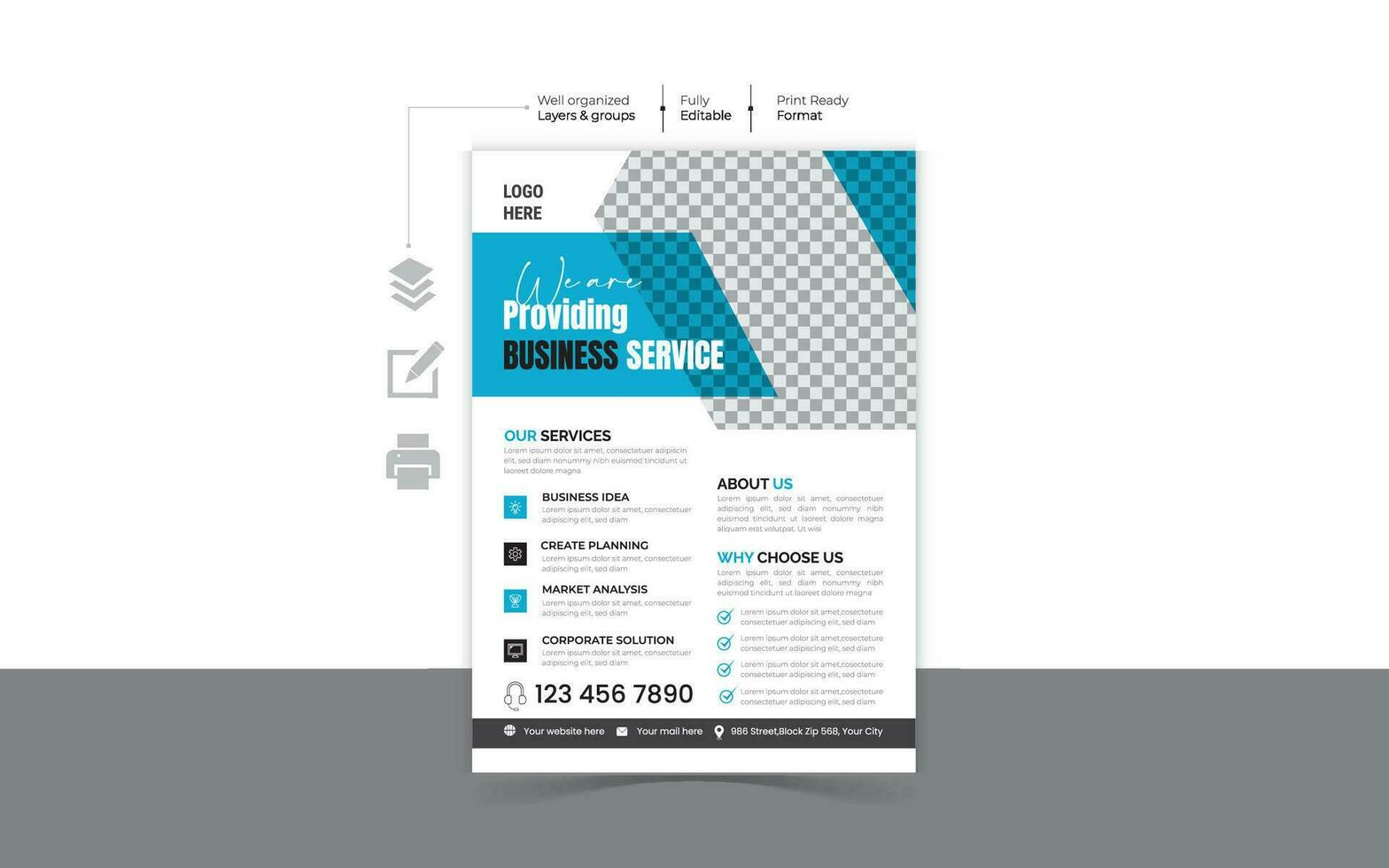 Corporate modern and Minimalist Business Flyer design Template vector