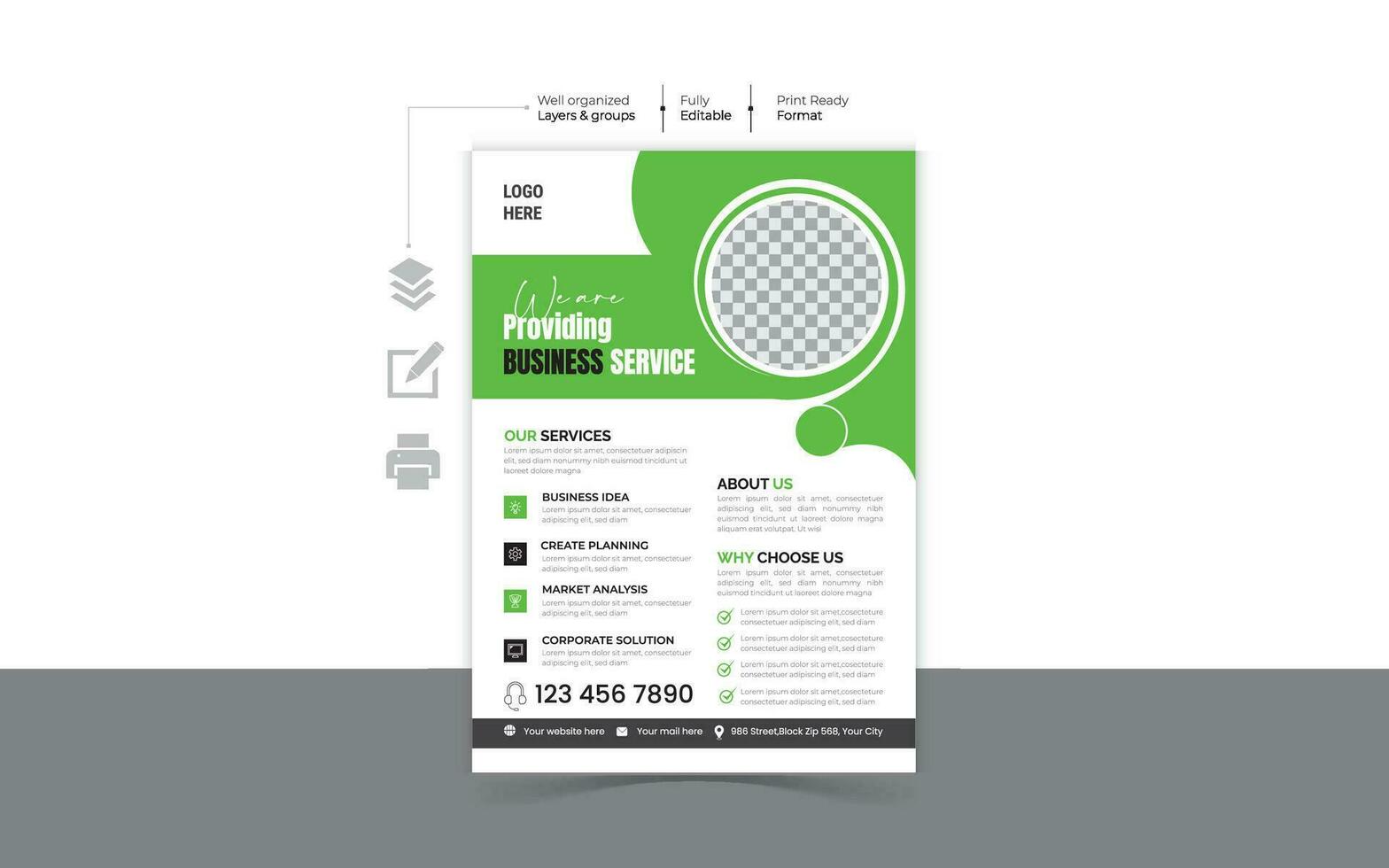 Corporate modern and Minimalist Business Flyer design Template vector