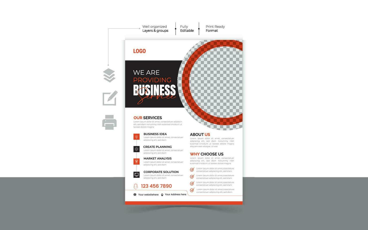 Corporate modern and Minimalist Business Flyer design Template vector