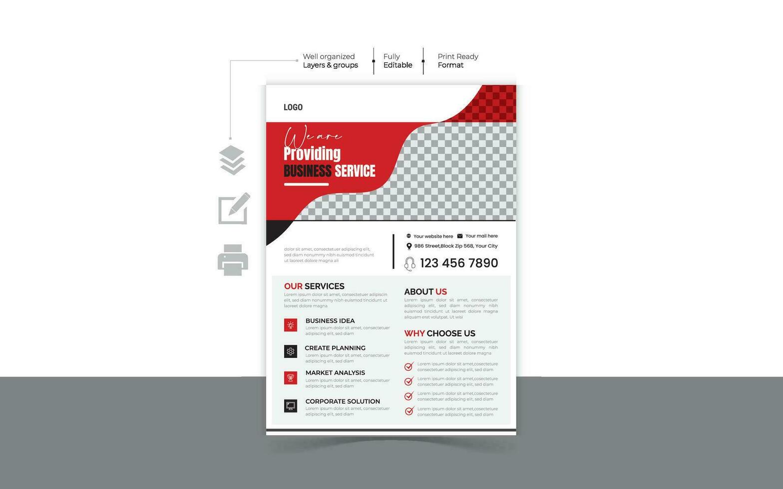 Corporate modern and Minimalist Business Flyer design Template vector