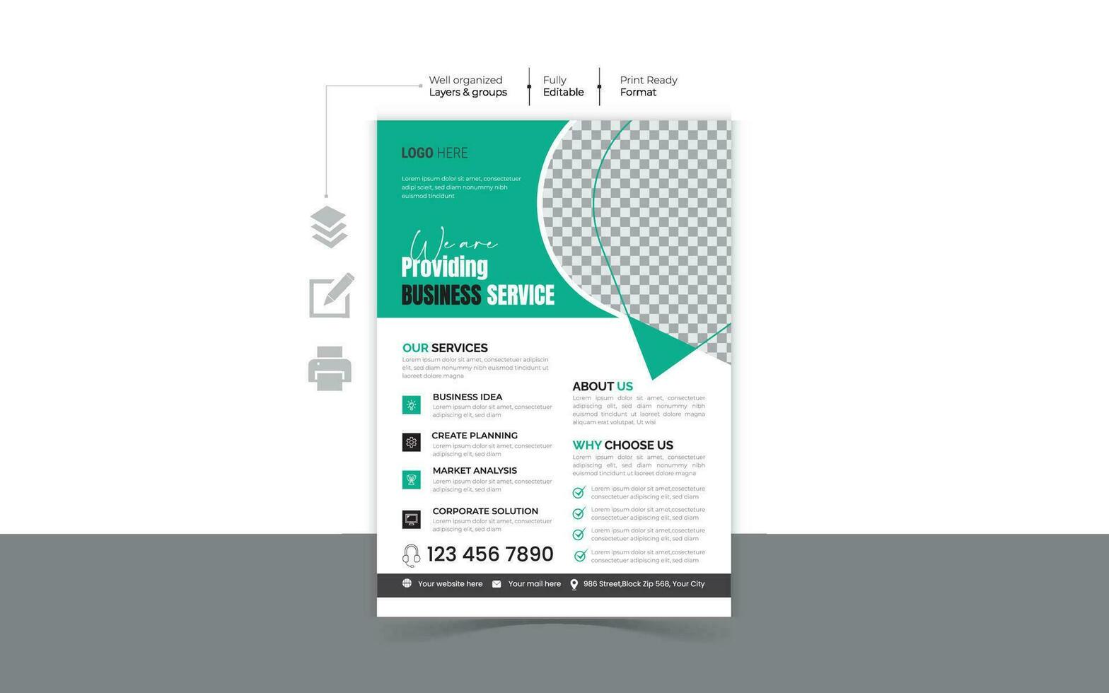 Corporate modern and Minimalist Business Flyer design Template vector