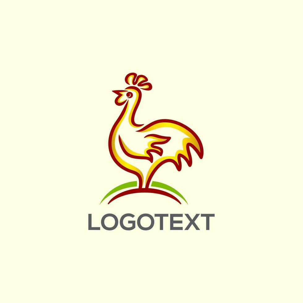 Chicken Silhouette logo brand vector template