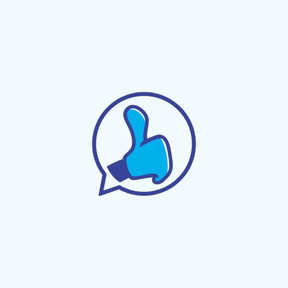 Thumb Up Hand Chat Logo icon vector