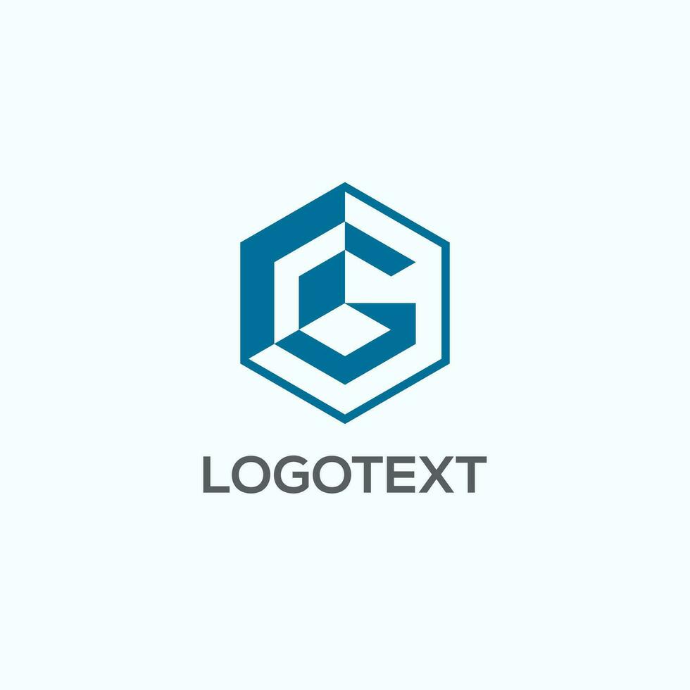 Hexagonal letter G logo vector design
